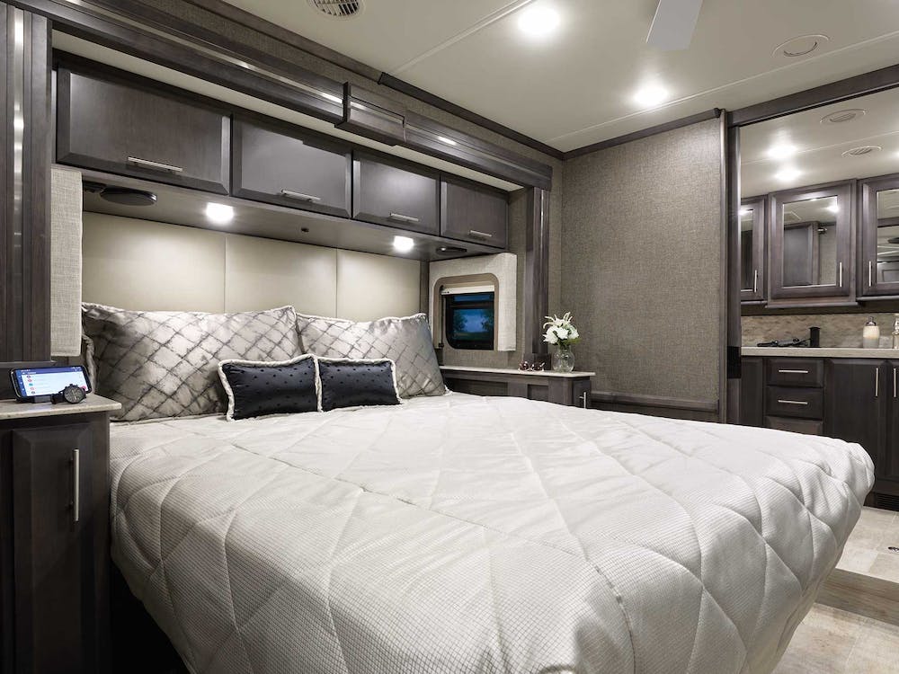 2022 Thor Venetian Class A Diesel Pusher RV F42 Tilt-A-View® Bed - Studio Collection™ Vespa Regatta Cabinetry