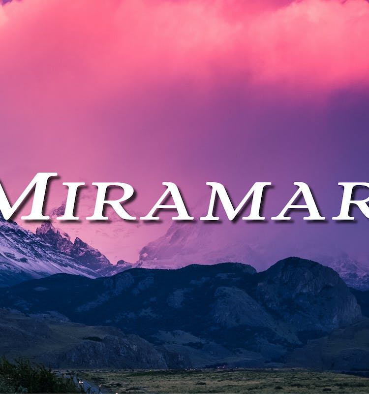 Miramar with mountain and colorful clouds