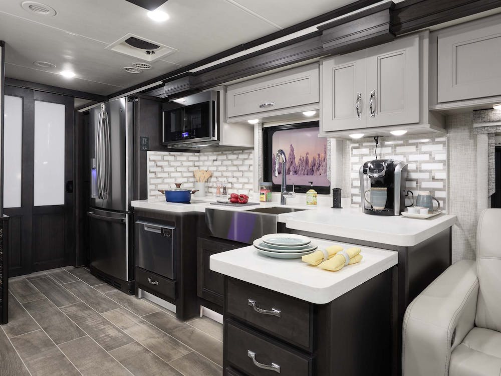 2023 Thor Tuscany Class A Diesel RV 45MX Messina Ashville Kitchen