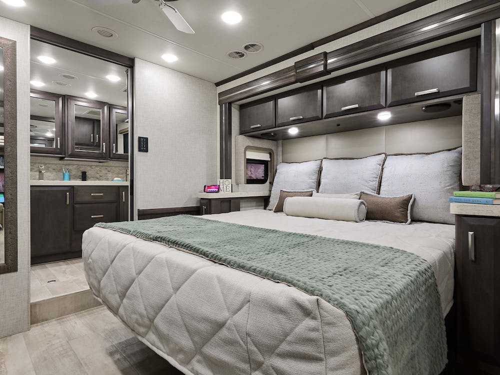 2022 Thor Tuscany Class A Diesel Pusher RV 45BX Tilt-A-View® Bed - Studio Collection™ Portofino Regatta Cabinetry