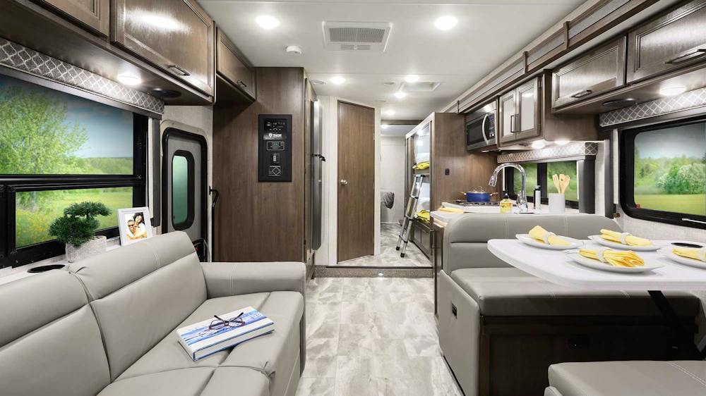 2022 Thor Quantum Class C RV LF31 Front to Back - Cloud Nine Carolina Cherry Cabinetry