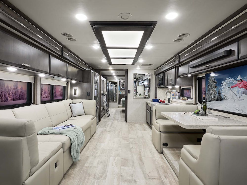 2022 Thor Tuscany Class A Diesel Pusher RV 45BX Front to Back - Studio Collection™ Portofino Regatta Cabinetry