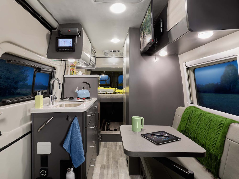 2022 Thor Sanctuary Class B RV 19L Front to Back - Metallic Gray Metallic Gray Cabinetry - Sprinter Van