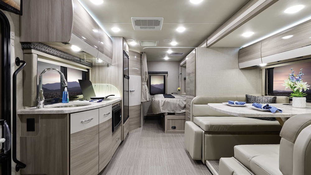 2022 Thor Tiburon Mercedes Sprinter RV 24TT Front to Back - Black Pearl Miami Modern Cabinetry