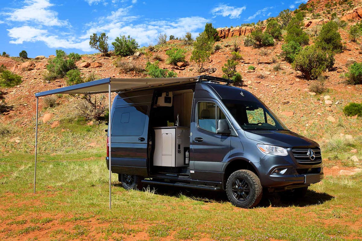 2024 Sanctuary Sprinter with Tenorite Grey Metallic Awning Utah Desert