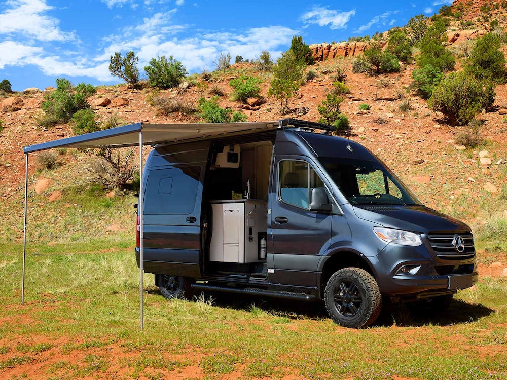 2024 Sanctuary Sprinter with Tenorite Grey Metallic Awning Utah Desert