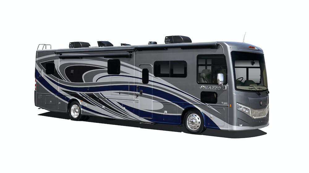 2022 Thor Palazzo Class A Diesel Pusher RV Chambers Bay Full Body Paint social photo