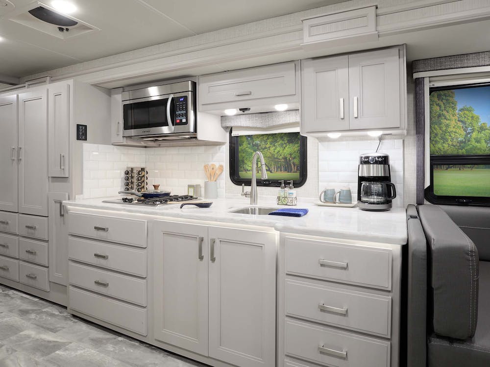 ocean view interior in kitchen