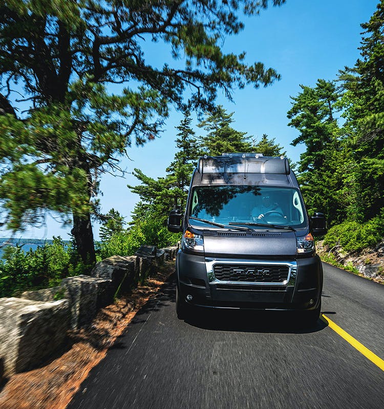 Dodge RAM 3500 driving on coast