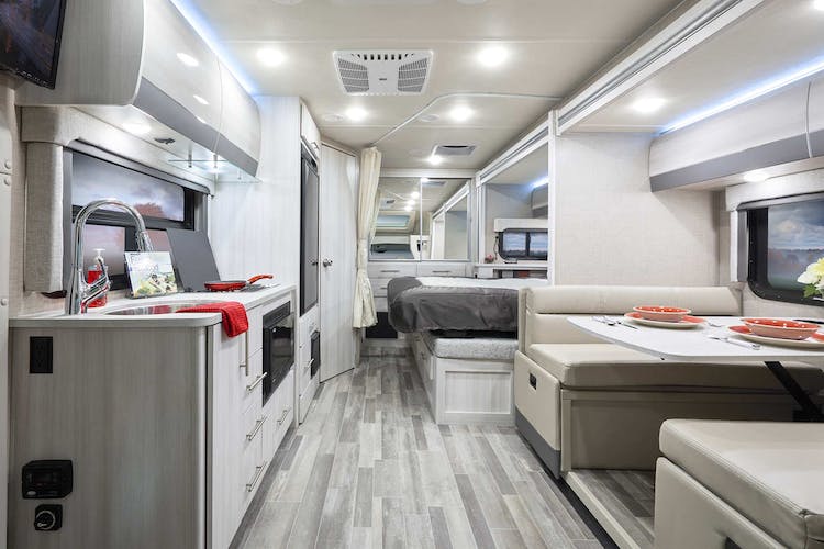 2022 Thor Compass AWD Class B+ RV 23TW Front to Back - Silverpointe Uptown Gray Cabinetry