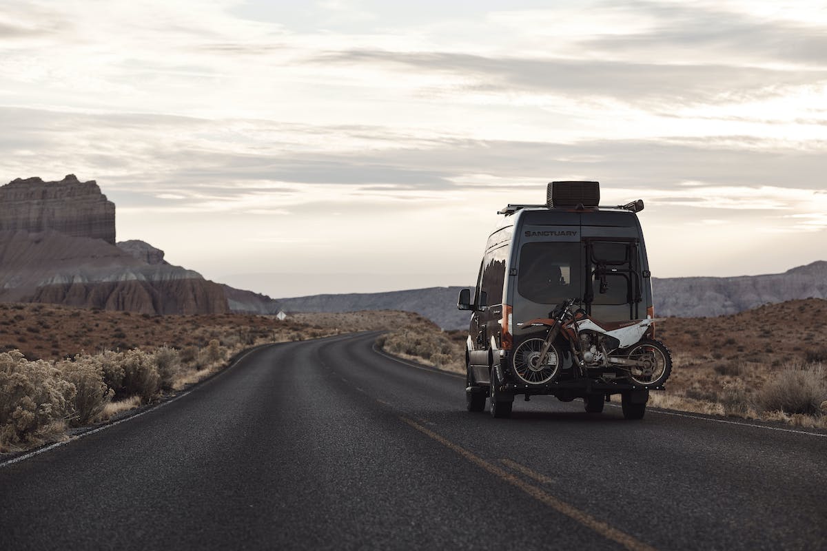 2021 Thor Sanctuary Sprinter Van lifestyle kalen thorien corporate photo shoot utah road shot driving shot