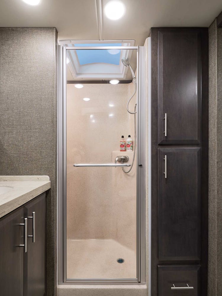 2022 Thor Venetian Class A Diesel Pusher RV F42 Shower - Studio Collection™ Vespa Regatta Cabinetry