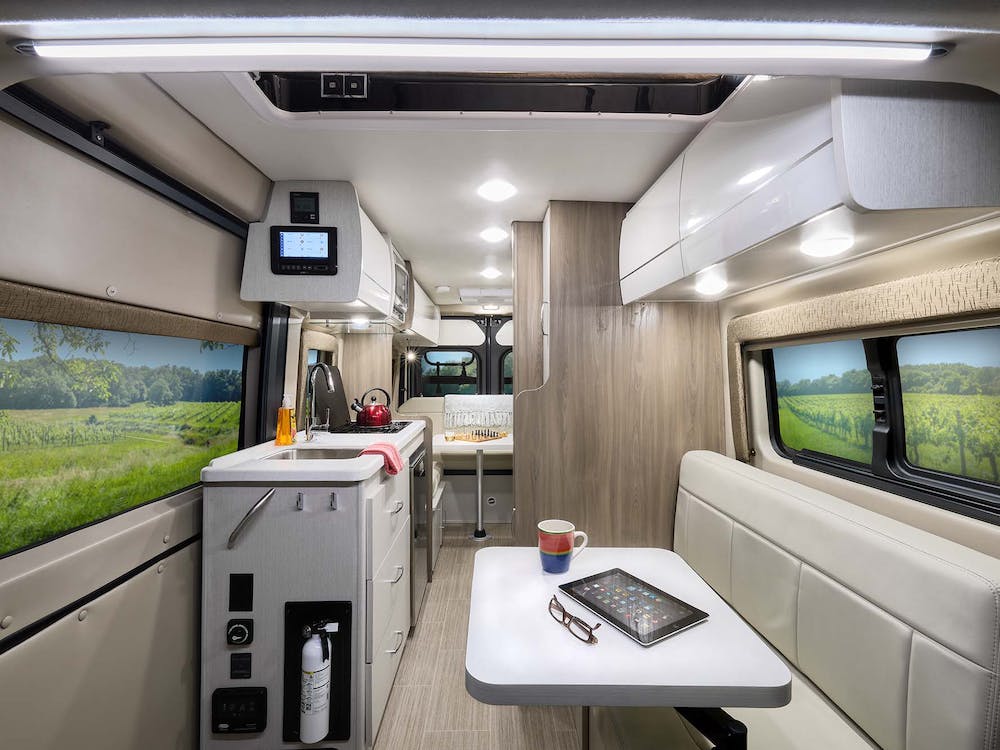 2022 Thor Tellaro Class B RV 20J Front to Back - Crisp Linen Modern White Cabinetry