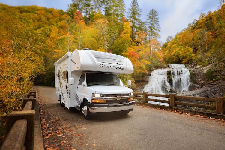 2022 Thor Quantum Class C RV Lifestyle waterfall tennessee shoot bridge shot