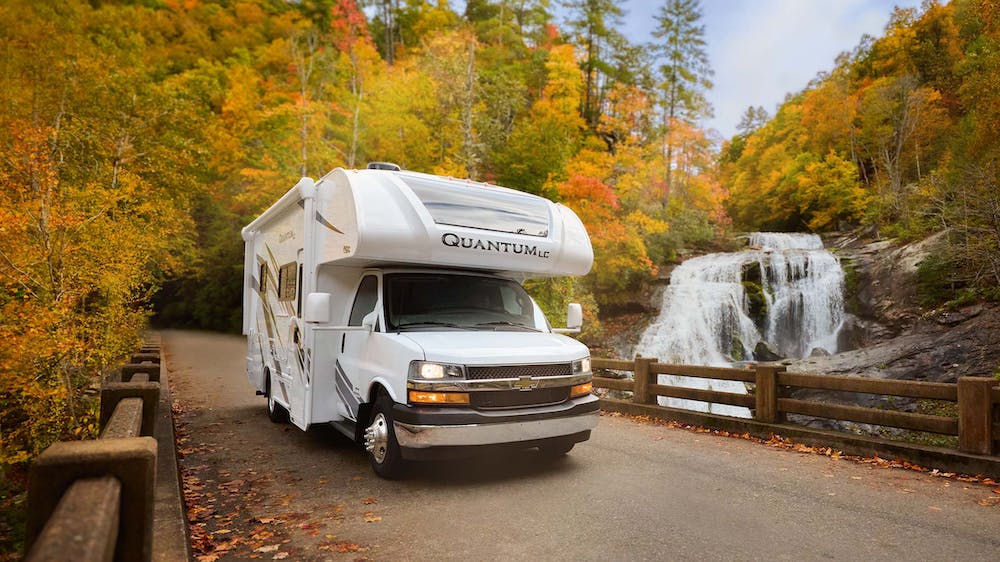 2022 Thor Quantum Class C RV Lifestyle waterfall tennessee shoot bridge shot