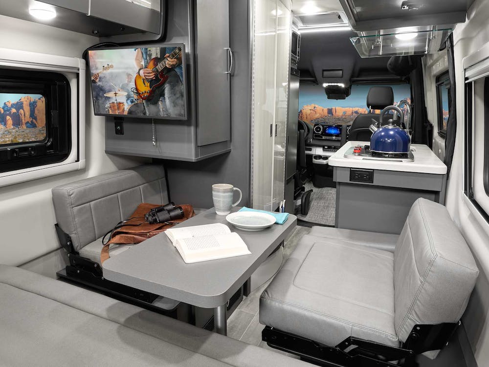 2022 Thor Sanctuary Class B RV 19P Removable Table - Metallic Gray Metallic Gray Cabinetry - Sprinter Van