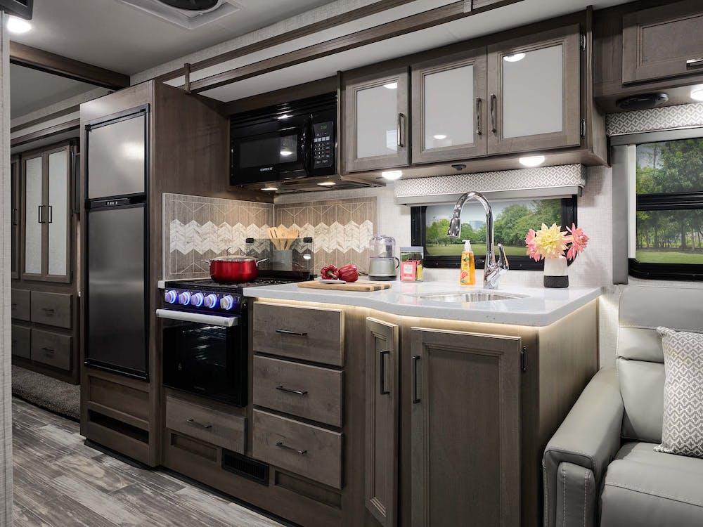 Hurricane fashion gray with weathered cherry kitchen