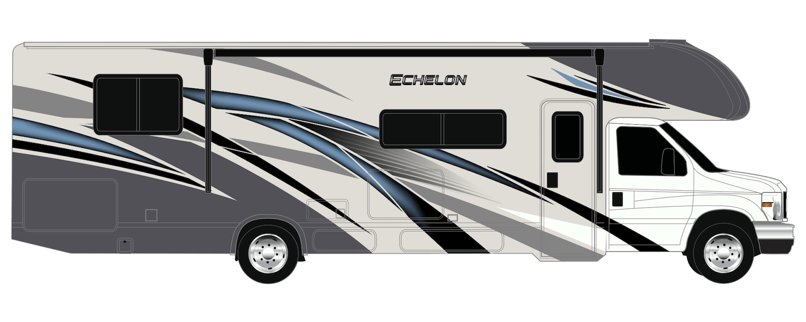 2023 Thor Echelon Class C RV Blue Oyster Partial Paint Exterior Artwork