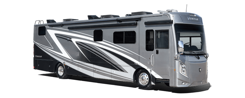 2023 Thor Venetian Class A Diesel Pusher RV White Mountain Exterior Photo