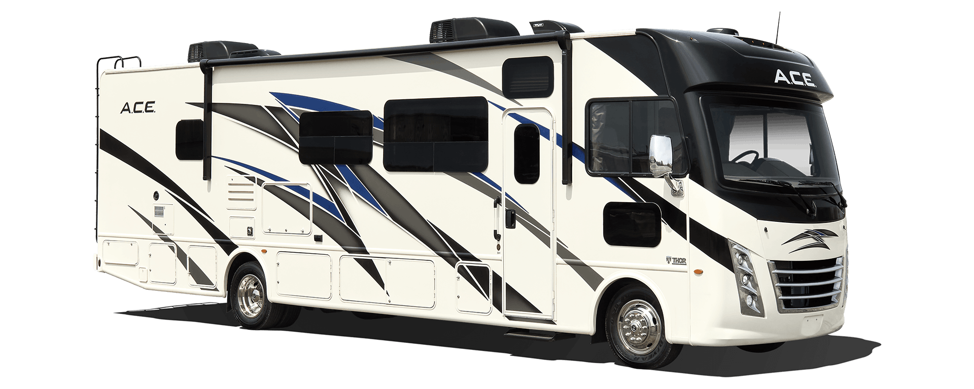 ACE Class A RV Blue Flame Partial Paint Exterior