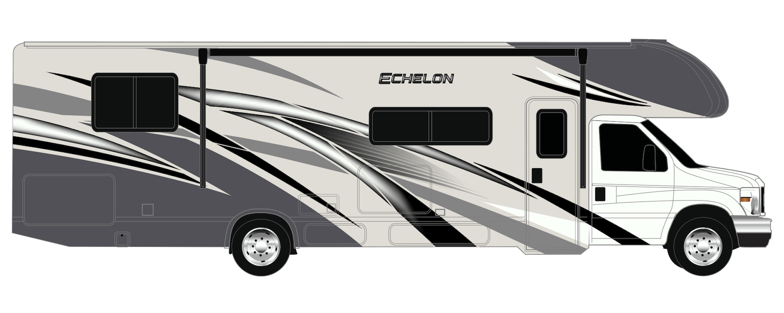 2023 Thor Echelon Class C RV Pearl White Partial Paint Exterior Artwork